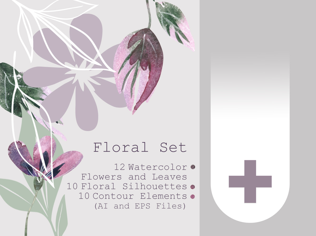 Floral Elements design floral design floral pattern illustration leaves line art ornament pattern print sketch surface pattern design surfacedesign vector watercolor painting