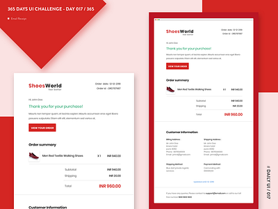 365 DAYS UI CHALLENGE - DAY 017 - Email Receipt app ecommerce email campaign email marketing email receipt email template receipt ui uix