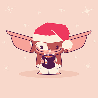 Gizmo. Caca! 80s character design christmas color geometric gizmo gizmo caca gremlins hot cocoa illustration illustrator mr. bob simple vector