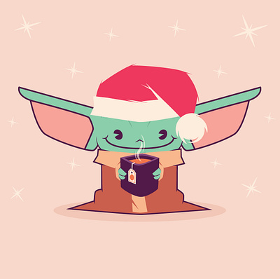 Christmas Baby Yoda baby yoda character design christmas colors geometric illustration illustrations illustrator mr. bob simple starwars vector yoda