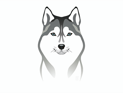 Husky dog husky illustration job sticker design vector