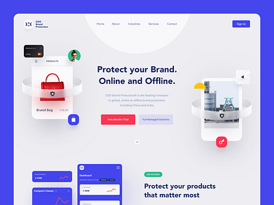 O2O Website brand protection business colourful copyright protection design halo halo lab startup website