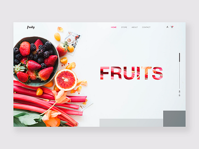 Fruity Website Store colorful colors ecommerce fruits landingpage shop store ui ux web webdesign website