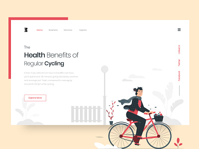 Cycling Landing Page branding clean clean creative cycling design health healthbenefits landing page modern stayfit uidesign uiuxdesign webdesigner website design