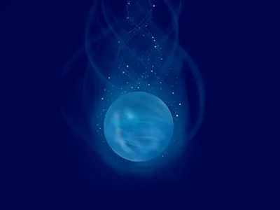 Ice orb ball blue ice illustration magic orb