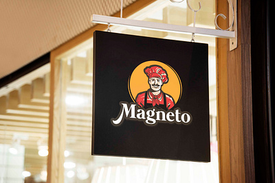 Logo design - Magneto brand identity brand logo brand stationery brand style guide branding branding design corporate stationery creative design fastfood icon fastfood logo food logo logo design concept logo designer restaurant restaurant branding restaurant logo restaurant man vector restaurant mascot