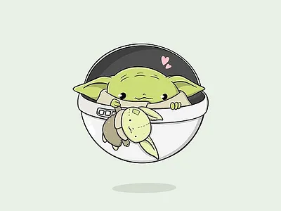 Baby Yoda with his plushies character character design characterdesign digital art doodle doodle characters illustration kawaii kawaii art procreate