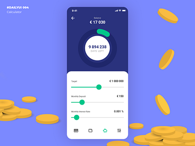 #DailyUI - 004 - Calculator app banking daily 100 challenge dailyui dailyui 004 design ui ui design ux