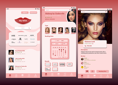 UI Design Beauty Concept - My MUA app app design application design design app designer figma figmadesign make up makeup makeup artist ui ui ux ui design ux ux design