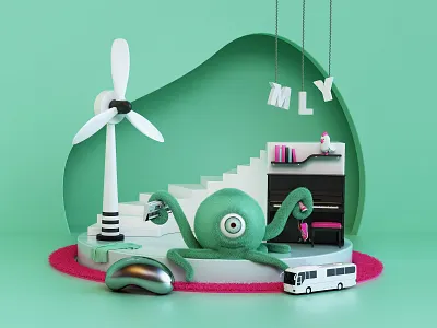 3d visual 3d client composition design render visual webshocker website