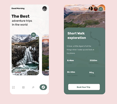 Travel App Design app branding design typography ui ux