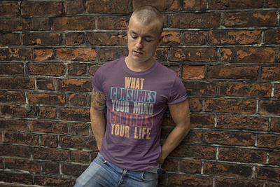 T-shirt designed "WHAT CONSUMES YOUR MIND CONTROLS YOUR LIFE design designer illustrations shirt shirt design shirt mockup shirtdesign shirts t shirt t shirt design t shirt illustration t shirt mockup t shirts