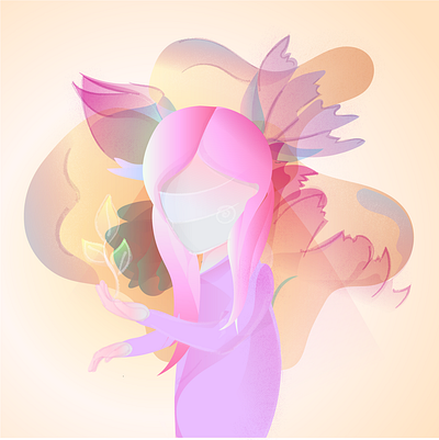 Flower Power abstract abstract art character colorful flat flower illustration flowers girl girl character girl illustration gradient illustraion illustration orchid purple rose vector wallpaper yellow