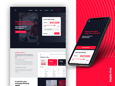 Banking - Mobile App & Website app bank banking card design finance financial fintech hero homepage interface lading page mobile money payment responsive ui ux web website