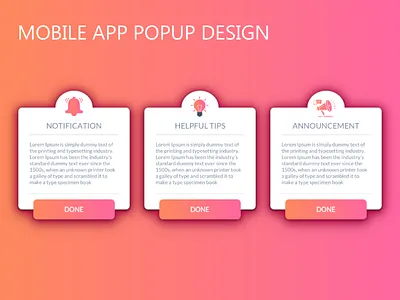Mobile App Pop-up Design mobile app sketch