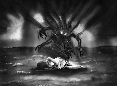 Nightmare - Concept art speed painting dark design digital illustration digital painting digitalart illustration illustration art minimal nightmare photoshop poster speed painting woman illustration