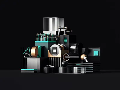 Uplinq.ai 3d 3dart animation c4d cinema4d darkmode design illustration loop machine render web