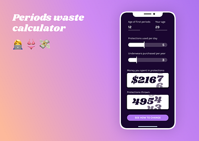 DAILY UI 004 - CALCULATOR app design calculator calculator app calculator ui challenge daily ui dailyui design designer emoji graphic periods ui ui design uidesign uiux ux vector waste woman