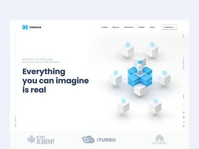VADMAX Web design studio 3d blue cinema4d clean figma green interface isometric landing landingpage minimal page red studio ui ux web webdesign website