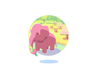 Elephant Nature Park, quest badge badge elephant illustration nature nature park park pond quest reserve thailand travel vector