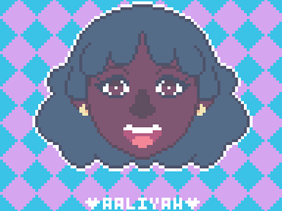 Aaliyah's Pixel Portrait aaliyah art blue gold melanin pixel pixel art portraits purple white