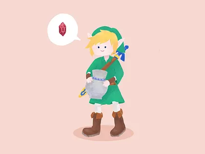 Link and his hobby of breaking shit art cute flat game illustration link ui zelda