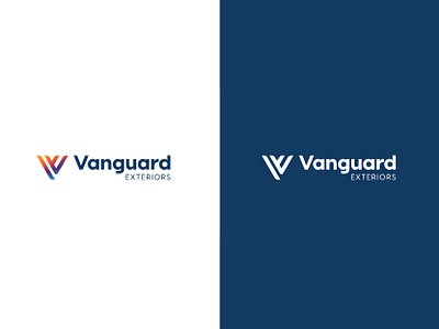 Vanguard Exteriors Branding Concept brand identity branding construction contractor gradient iowa logo sans serif sleek v