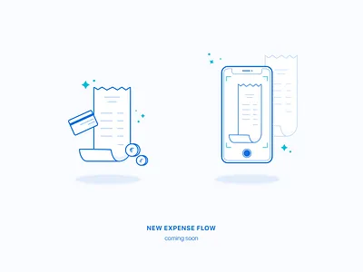 New Expense flow 📸 app coming soon expense illustration interface payfit product receipt scanning teasing ui ux