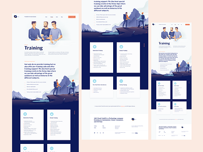 Training Landing Page for a Cloud Computing Startup illustration landing page landscape site team