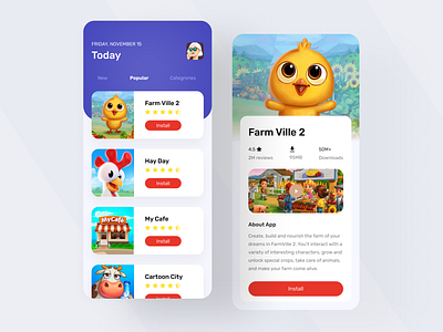 Game Store App 2019 trend animation app design app ui art branding clean design game app illustration interaction design ios app minimal popular shot typography ui uiuxdesign ux visual design website