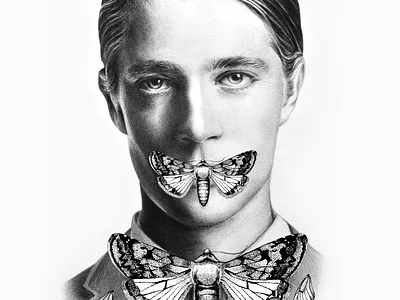 Keenness. Pencil, mixed media.