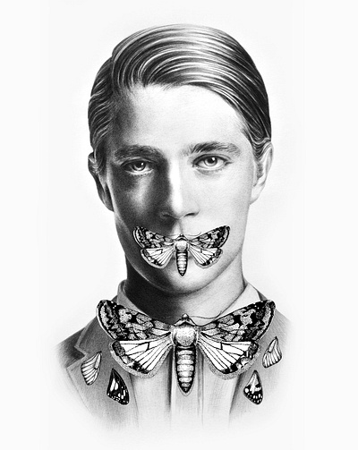 Keenness. Pencil, mixed media.