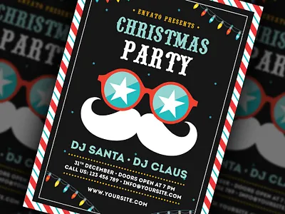 Christmas Party Flyer celebration christmas christmas bash christmas festival christmas flyer christmas night christmas party club event festival flyer holiday invitation merry christmas new year new year flyer new year party new year poster party poster
