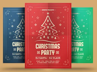 Christmas Party Flyer celebration christmas christmas bash christmas festival christmas flyer christmas night christmas party club event festival flyer holiday invitation merry christmas new year new year flyer new year party new year poster party poster