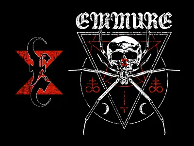Emmure apparel apparel design arachnid arachnophobia band band merch black widow clothing cult design hourglass illustration merch occult skull spider texture vector