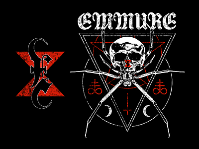 Emmure apparel apparel design arachnid arachnophobia band band merch black widow clothing cult design hourglass illustration merch occult skull spider texture vector