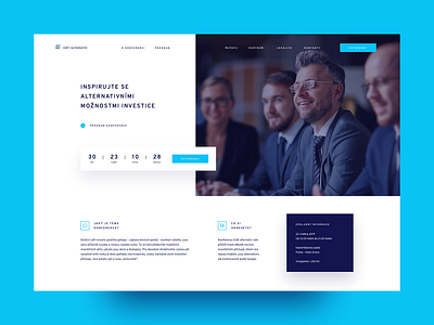 Svět alternativ – webdesign alternative blue clean conference countdown cube investment landing page lecture minimal onepage talk web design webdesign website