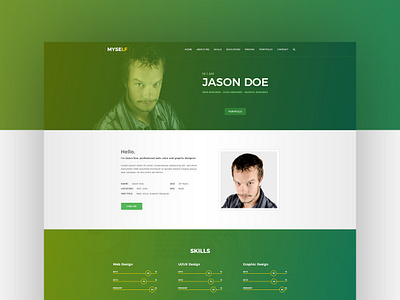 Myself Personal Portfolio Web Template clean colorful creative cv gradient modern myself personal portfolio portfolio website resume simple template ui ui deisgn ux web website