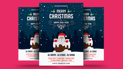 Merry Christmas & Happy New Year Flyer bash celebration christmas christmas flyer christmas party club elegant event flyer gold holiday invitation merry christmas new year new years eve nightclub nye party party flyer poster