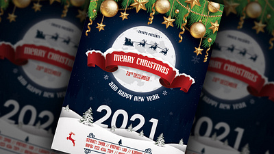 Merry Christmas & Happy New Year Flyer bash celebration christmas christmas flyer christmas party club elegant event flyer gold holiday invitation merry christmas new year new years eve nightclub nye party party flyer poster