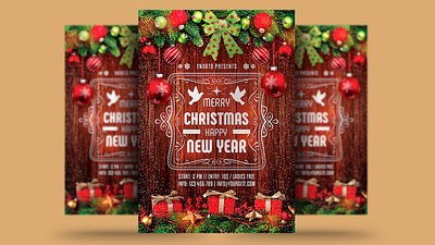 Merry Christmas & Happy New Year Flyer bash celebration christmas christmas flyer christmas party club elegant event flyer gold holiday invitation merry christmas new year new years eve nightclub nye party party flyer poster