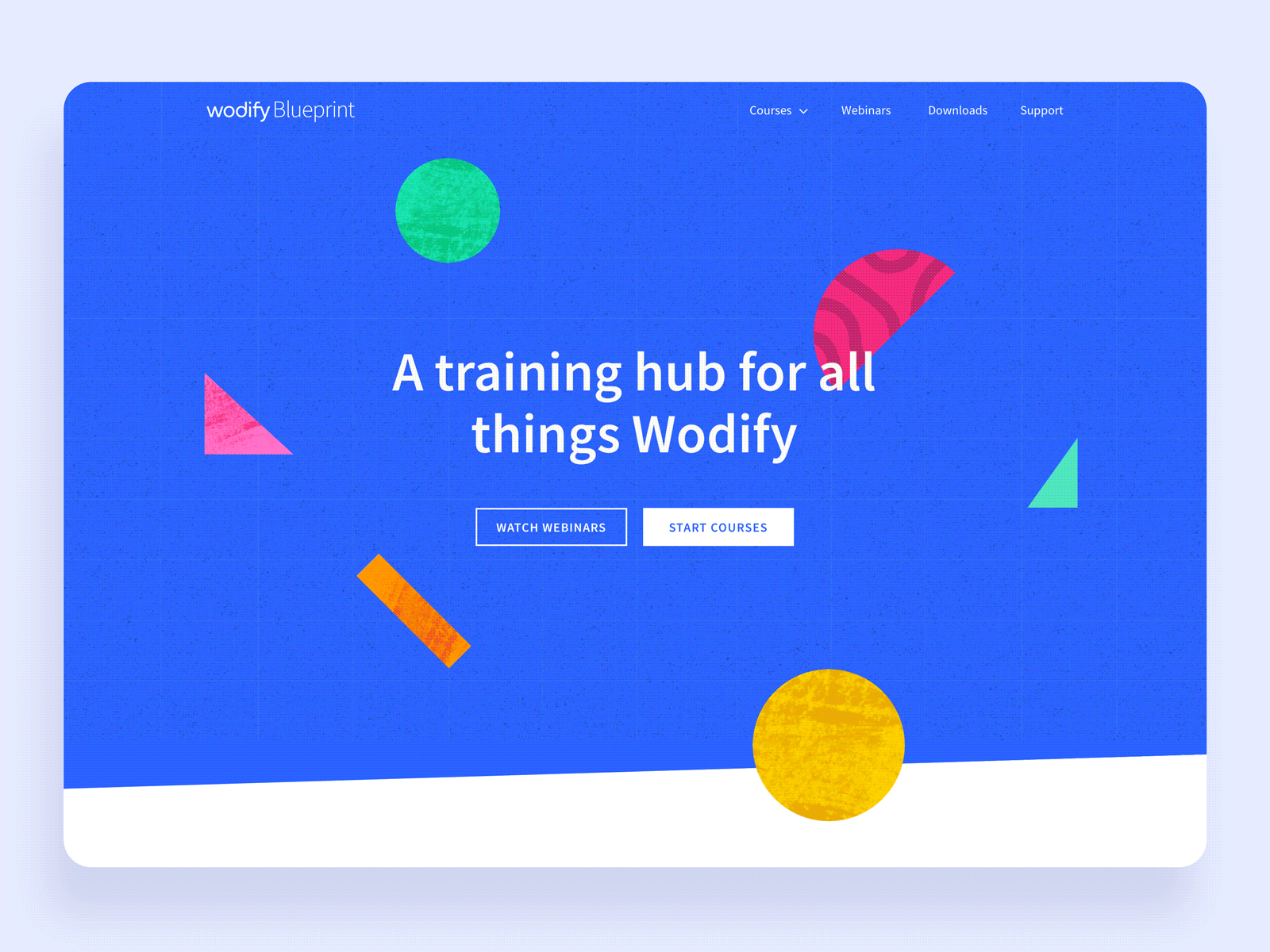 Wodify Blueprint platform athletes blue courses crossfit design drawing fitness illustration landing page ui vector webinar website