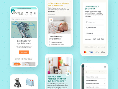 Crocodile Baby Home Page Mobile interface kids mobile ui design uiuxdesign