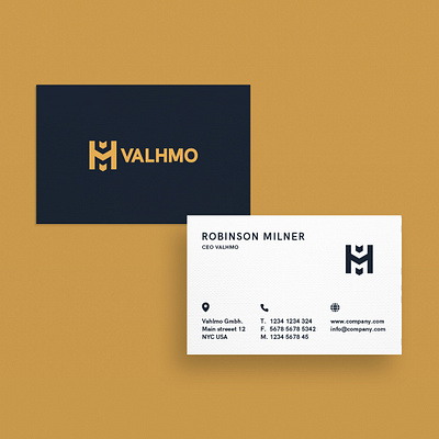 Business Card Gold Valhmo business card bussines card bussiness card creative creativity design designer graphic design minimal modern typography visiting card visiting card design