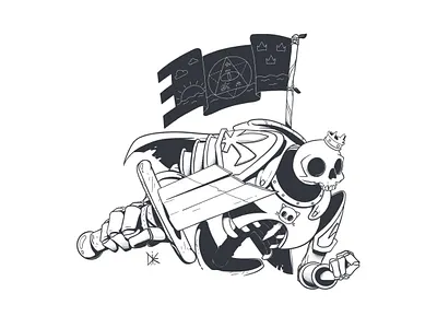 Cat warrior Lord cat character flag king knight lord manga skeleton skull sword warrior イラスト イラストレーター