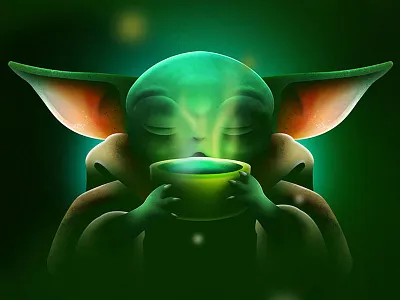 Baby Yoda affinity baby yoda illustration mandolorian portrait star wars vector yoda