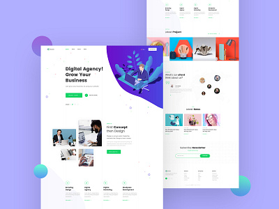 Agency Landing page Design agency branding creative design illustration landing ui vector web website