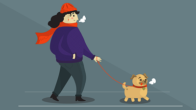 Walking Dog - StyleFrame adobe illustrator character design explainer animation explainer video style guide styleframe vector