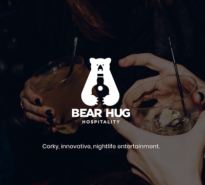 Bear Hug Hospitality austin bar bars bear black branding design hospitality hugs illustration libations logo nightlife texas