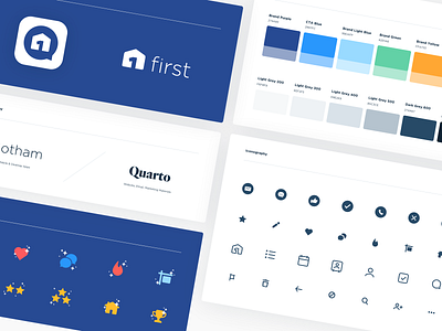 First Styleguide app icon color palette icon iconography illustrations logo wordmark